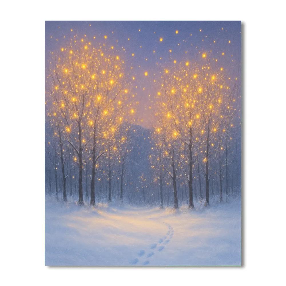 Holiday Firefly Trees At The Edge Of The Meadow Number painting