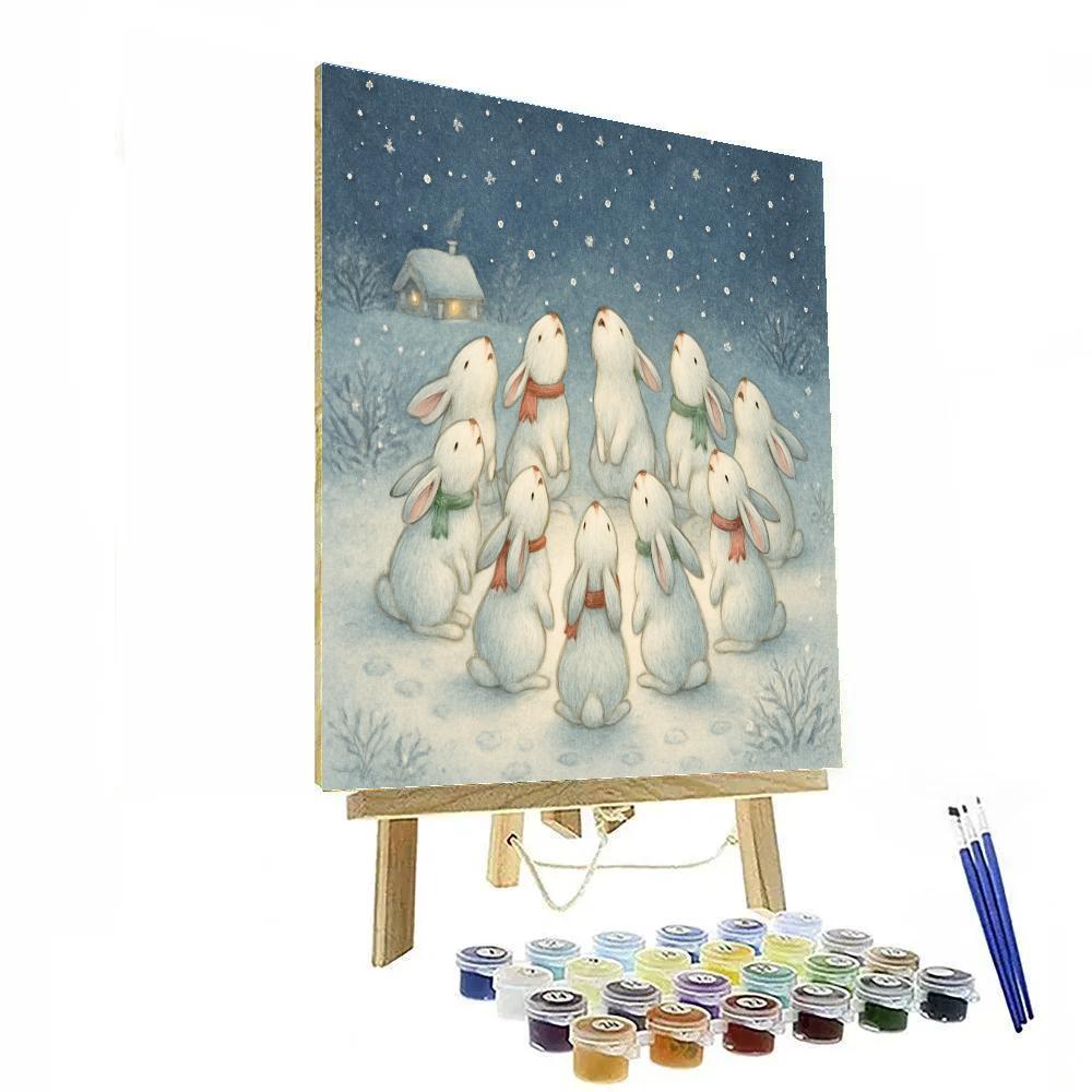 Winter Choir Of Little Snow Hares DIY paint by numbers