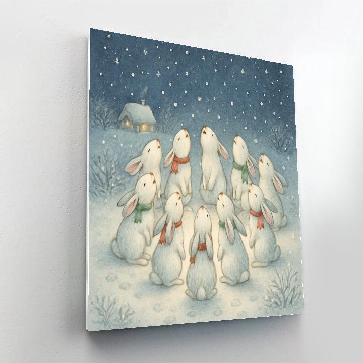 Winter Choir Of Little Snow Hares DIY paint by numbers