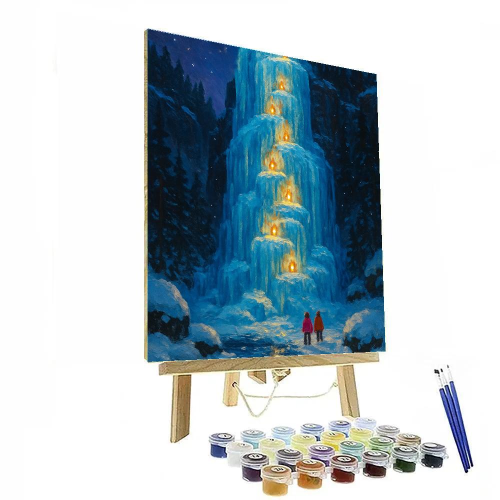 Frozen Waterfall Lantern Descent Paint by numbers kits