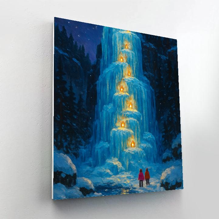 Frozen Waterfall Lantern Descent Paint by numbers kits