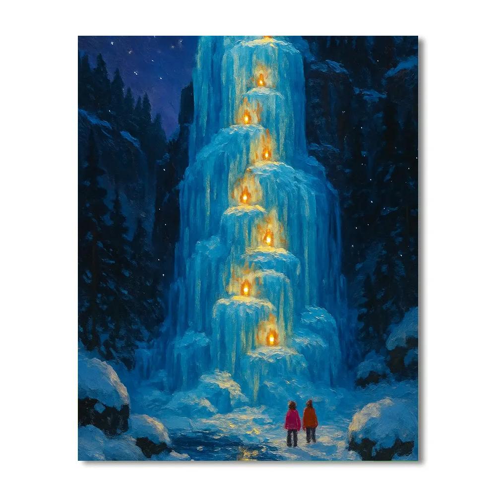 Frozen Waterfall Lantern Descent Paint by numbers kits