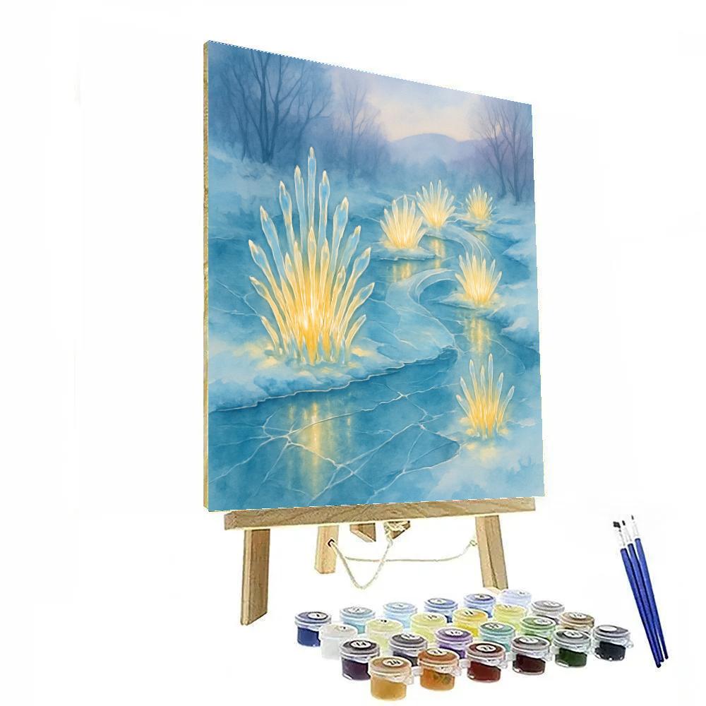 Icicle Garden Over The Frozen Stream Numbered painting kits