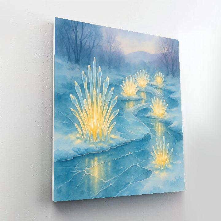 Icicle Garden Over The Frozen Stream Numbered painting kits