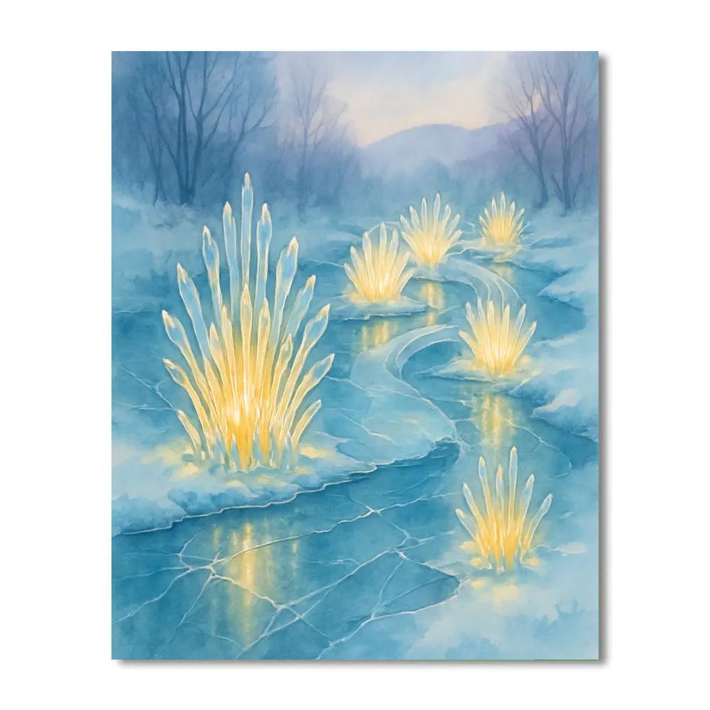 Icicle Garden Over The Frozen Stream Numbered painting kits