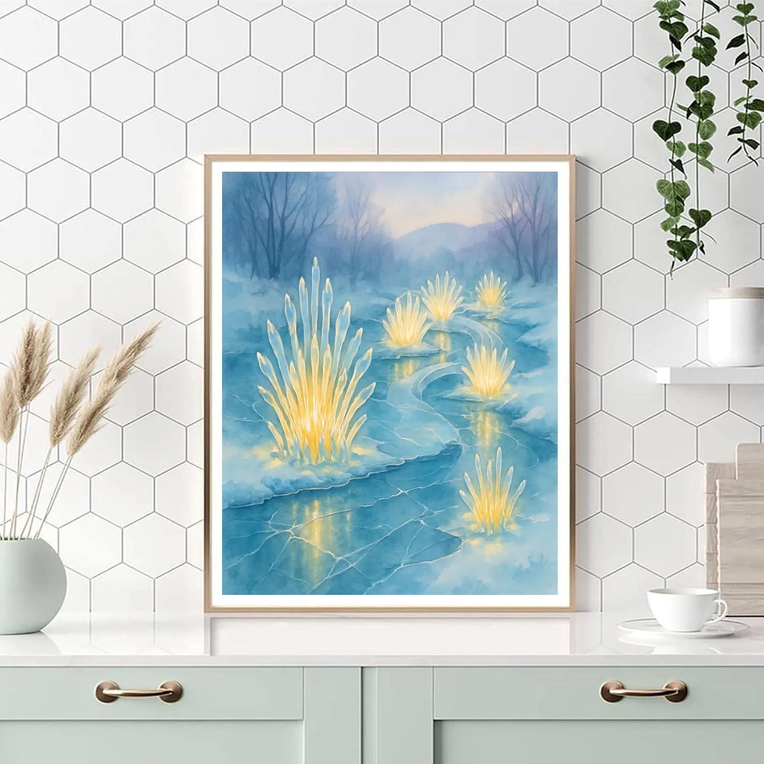 Icicle Garden Over The Frozen Stream Numbered painting kits