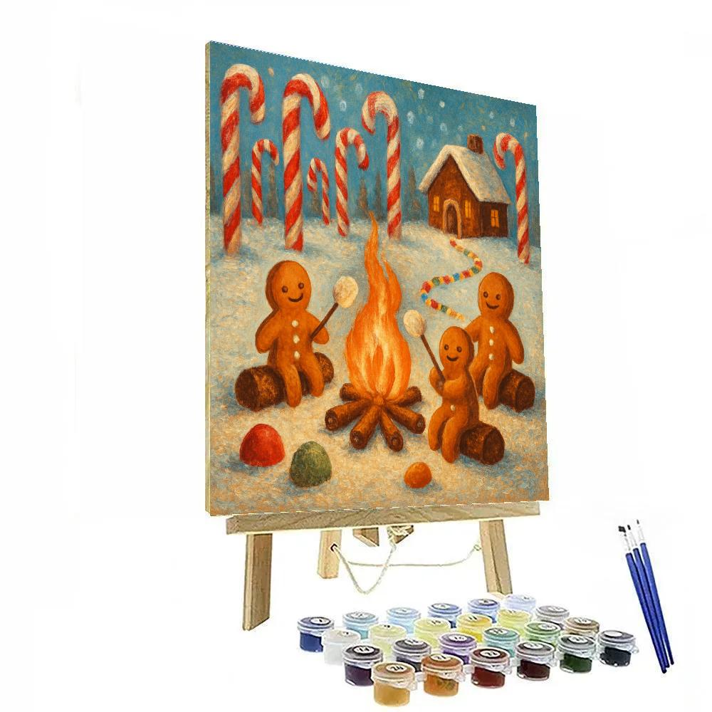 Gingerbread Forest Campfire Gathering Paint by numbers kits