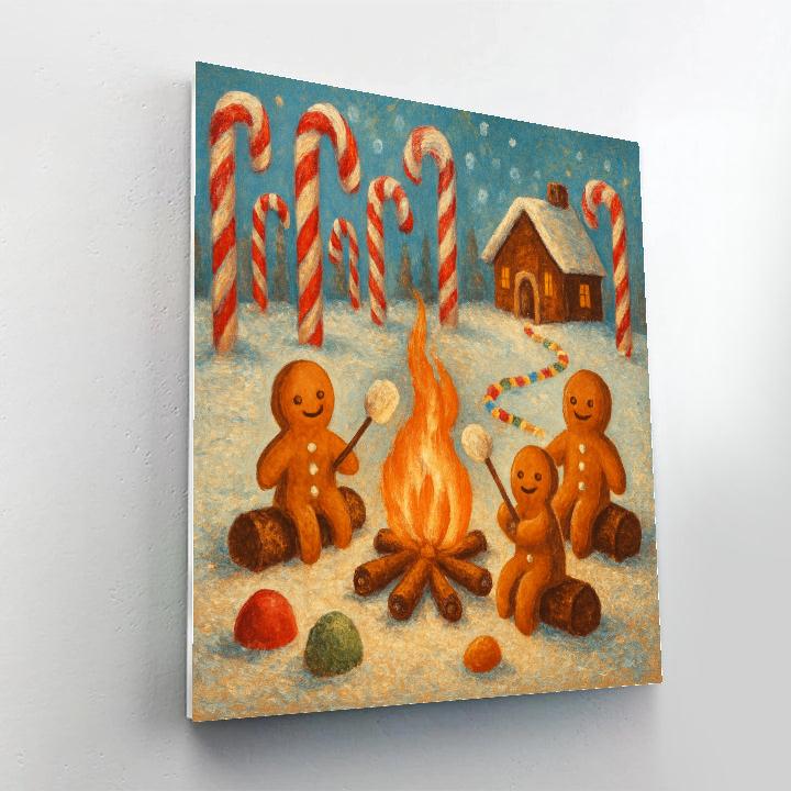 Gingerbread Forest Campfire Gathering Paint by numbers kits