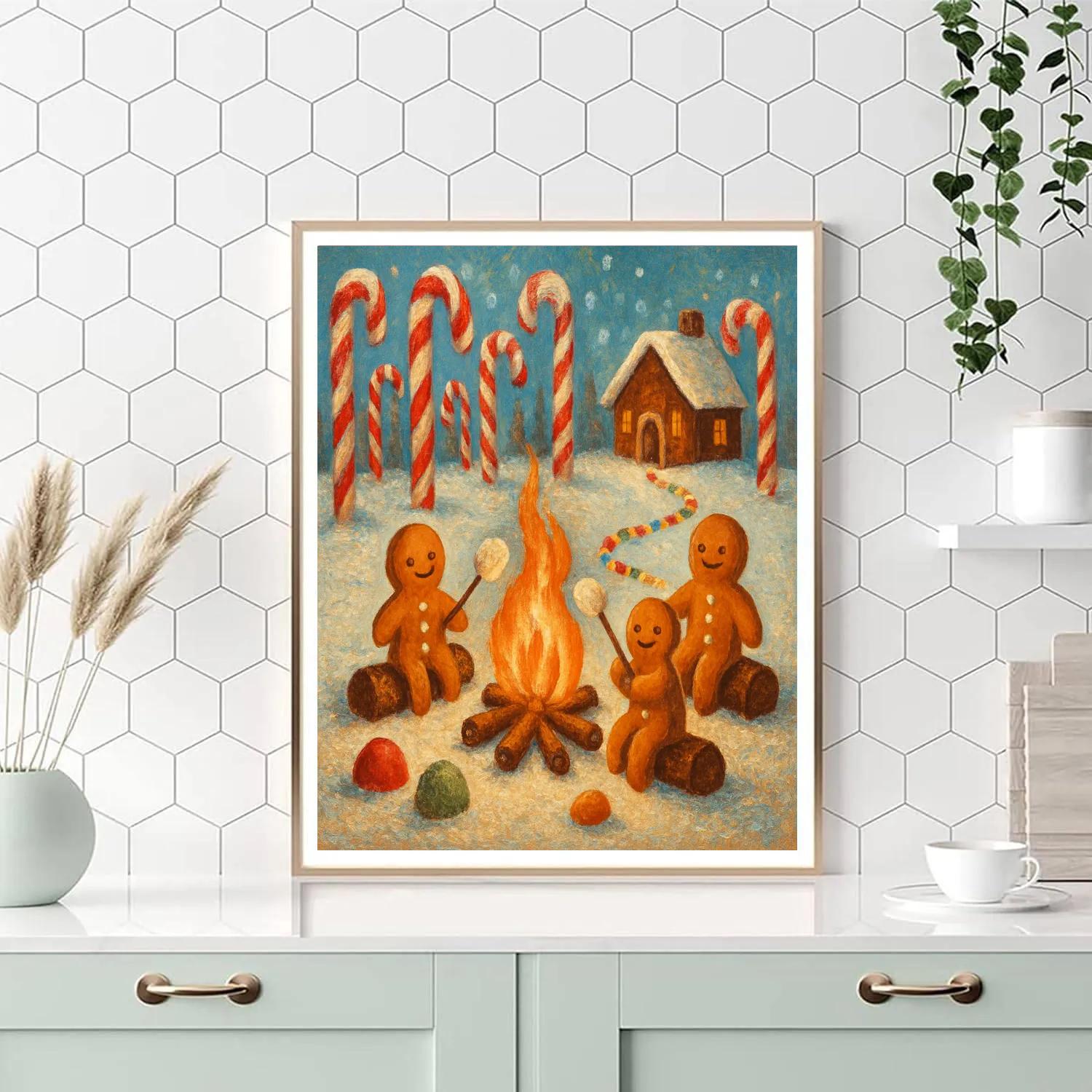Gingerbread Forest Campfire Gathering Paint by numbers kits