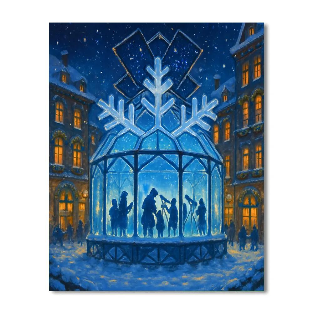 Snowflake Observatory In The City Square Painting by numbers kit