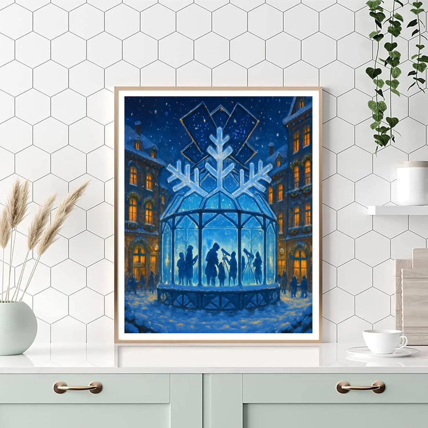 Snowflake Observatory In The City Square Painting by numbers kit