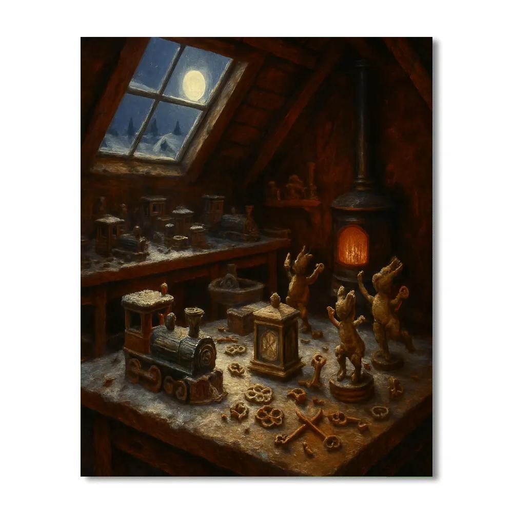 Frosted Clockwork Toy Workshop Numbered painting kits