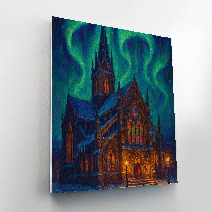 Aurora Bells Above The Frozen Cathedral painting number kit