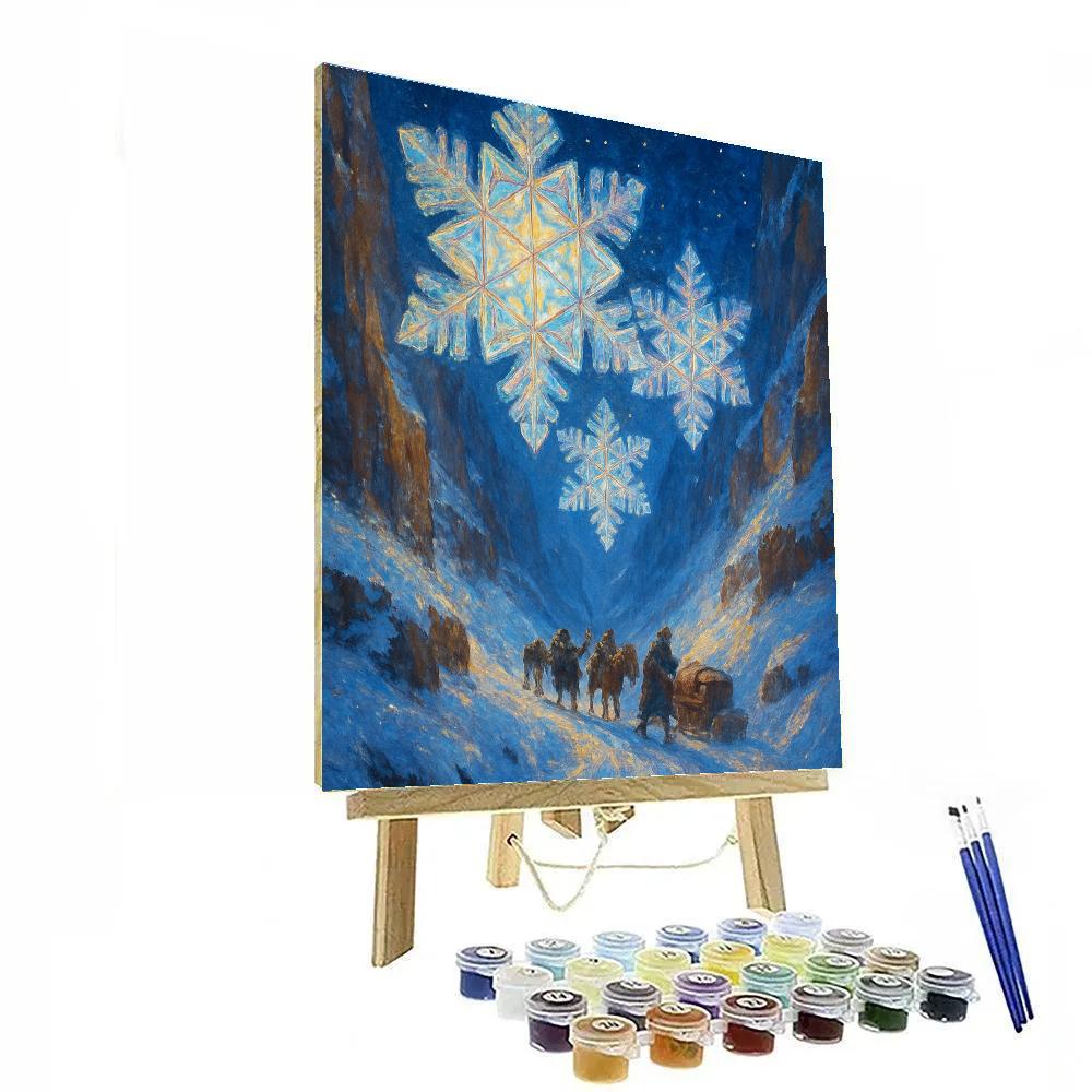 Snow Crystal Lanterns In The Mountain Pass Painting by numbers kit