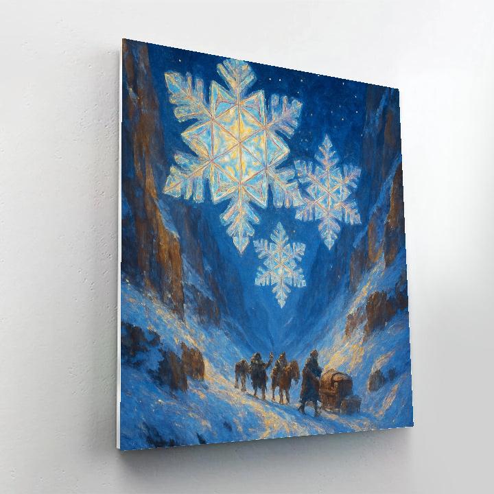 Snow Crystal Lanterns In The Mountain Pass Painting by numbers kit