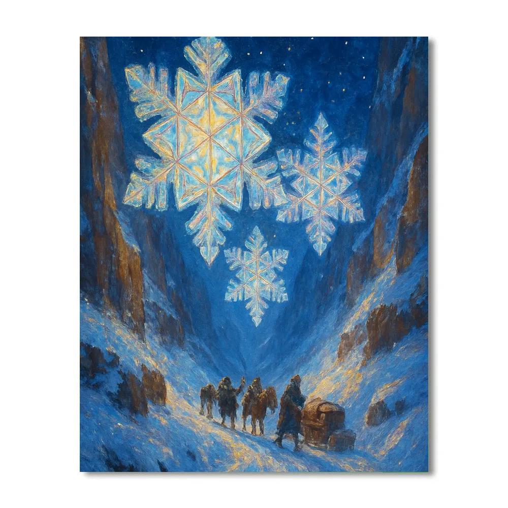 Snow Crystal Lanterns In The Mountain Pass Painting by numbers kit