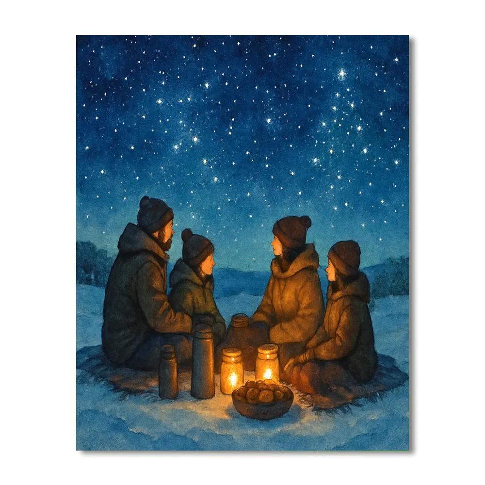 Christmas Picnic Beneath The Winter Constellations DIY paint by numbers