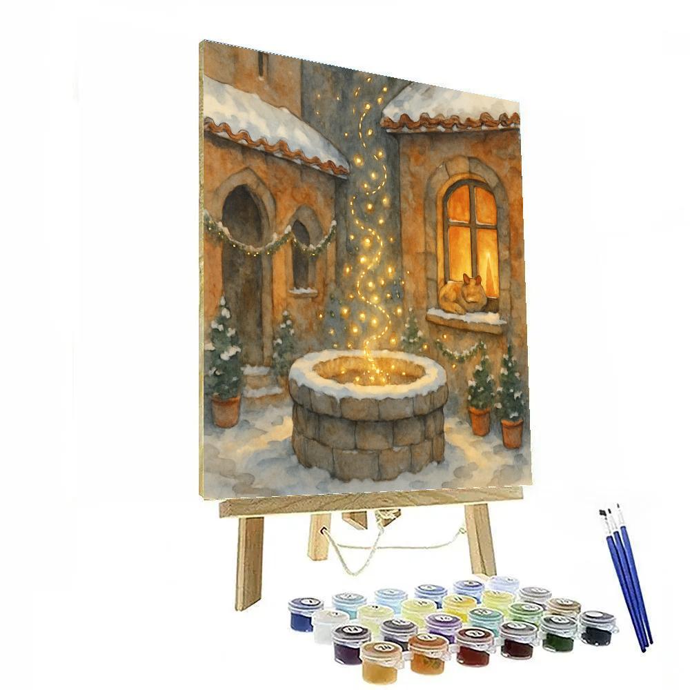Winter Firefly Dance In The Courtyard Well paint by numbers