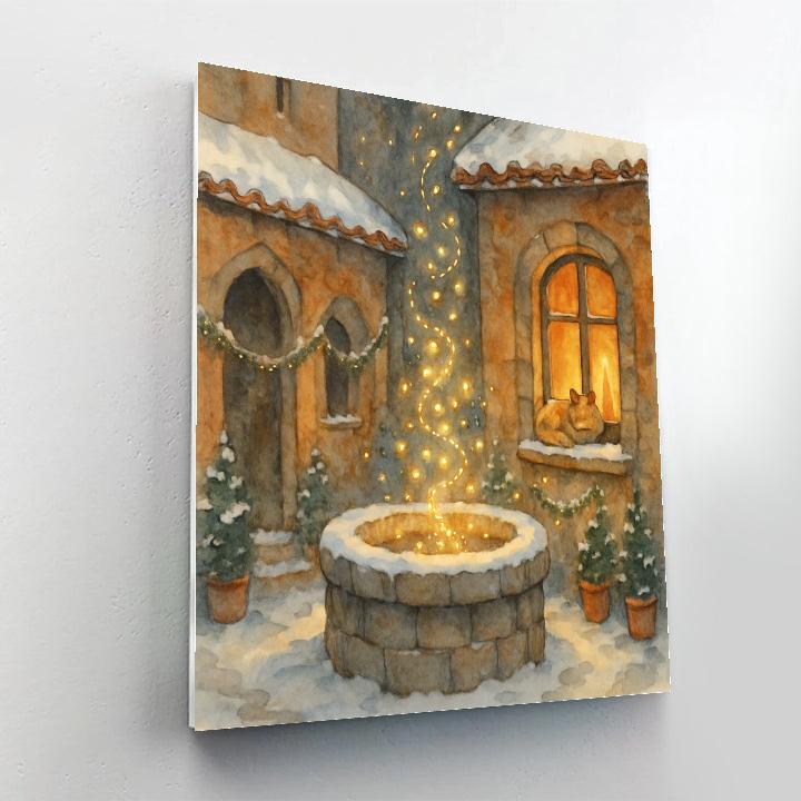 Winter Firefly Dance In The Courtyard Well paint by numbers