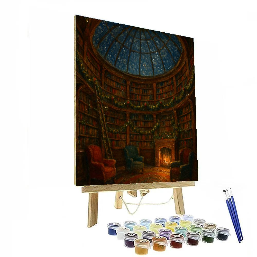 Gilded Snow Globe Library Hall paint by numbers