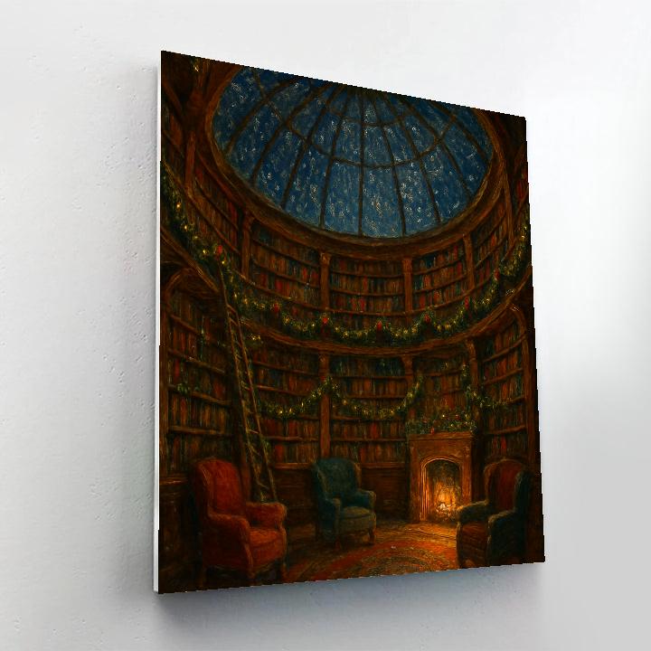 Gilded Snow Globe Library Hall paint by numbers