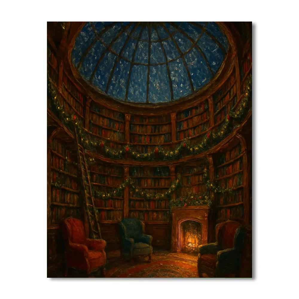 Gilded Snow Globe Library Hall paint by numbers