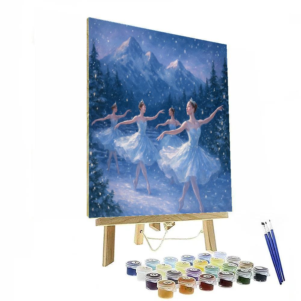 Snowflake Ballet On The Mountain Stage Numbered painting kits