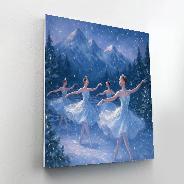 Snowflake Ballet On The Mountain Stage Numbered painting kits