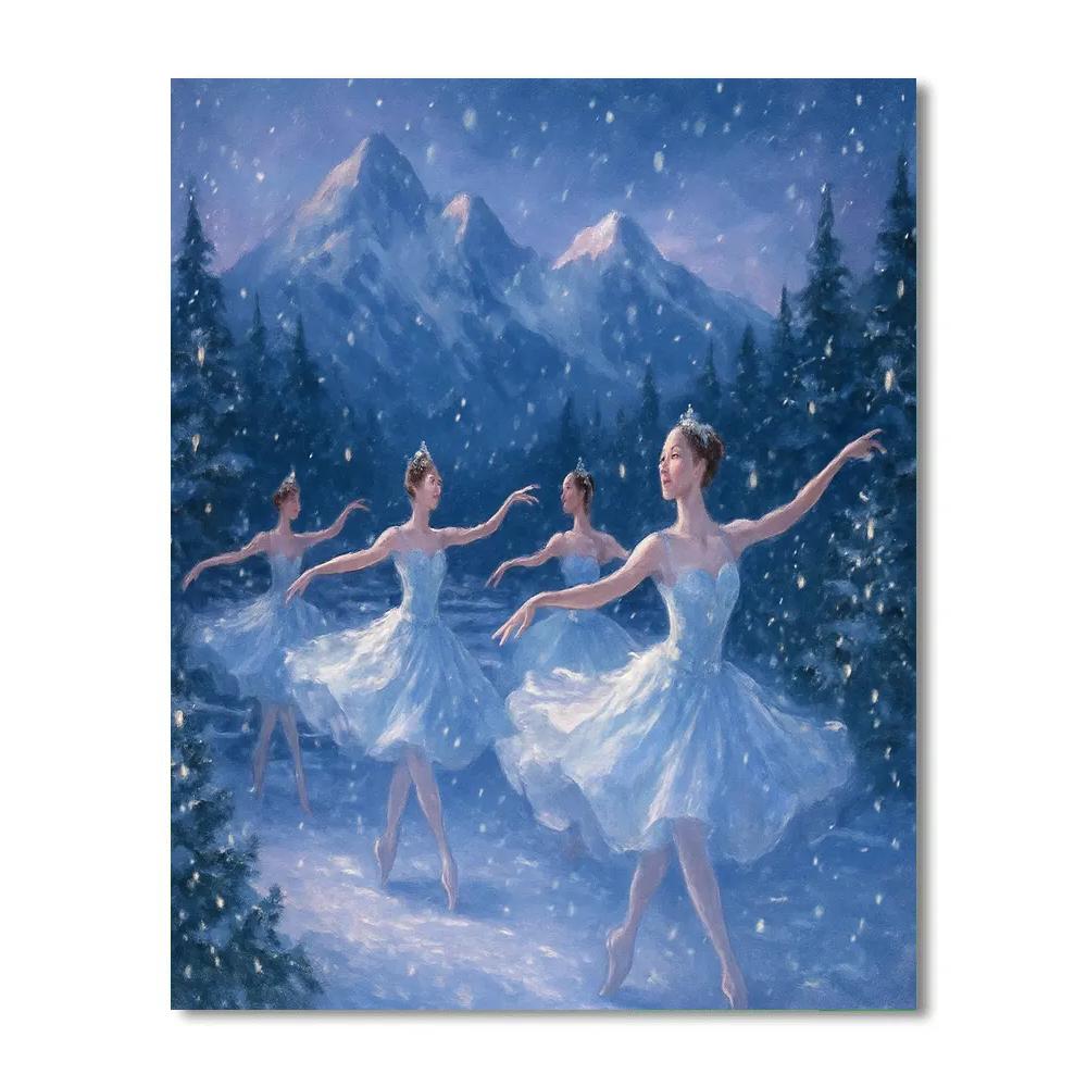 Snowflake Ballet On The Mountain Stage Numbered painting kits