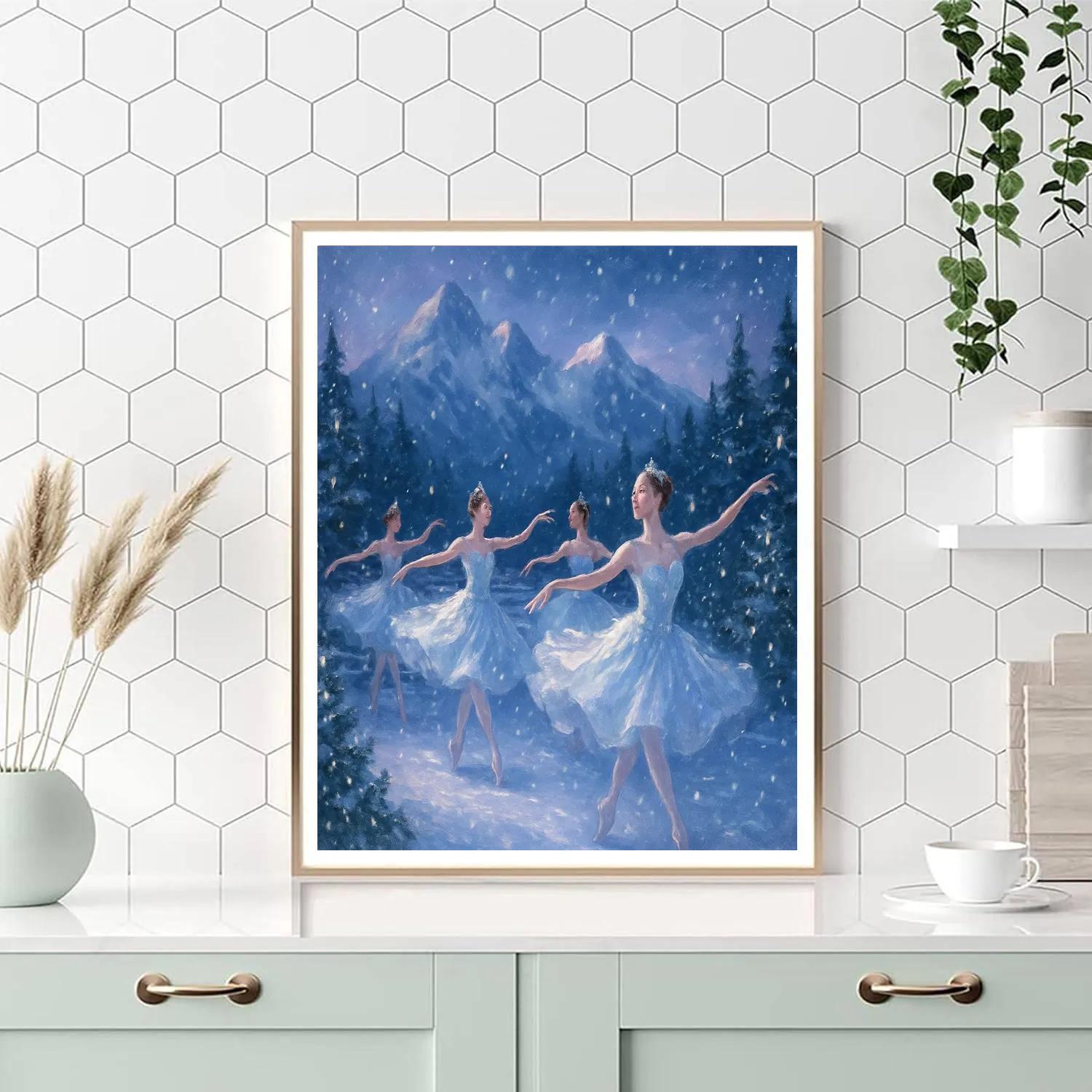 Snowflake Ballet On The Mountain Stage Numbered painting kits