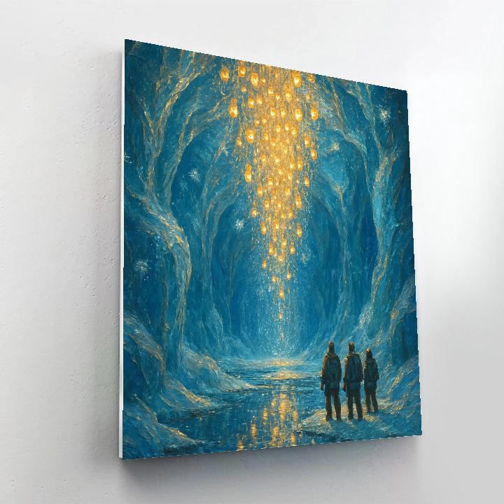 Frozen Lantern Waterfall In The Glacial Cave DIY paint by numbers