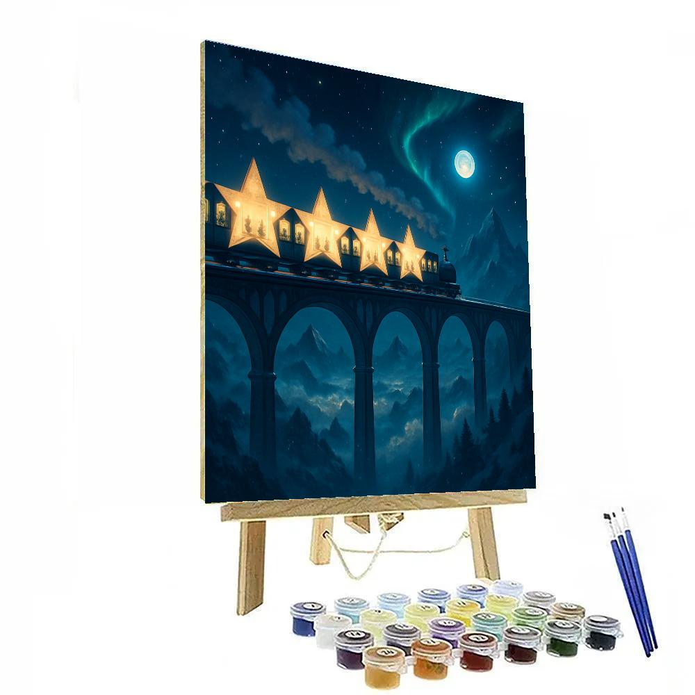 Holiday Star Train On The Sky Viaduct paint by color