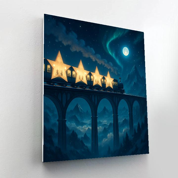 Holiday Star Train On The Sky Viaduct paint by color