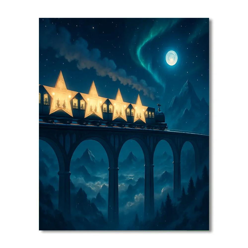 Holiday Star Train On The Sky Viaduct paint by color