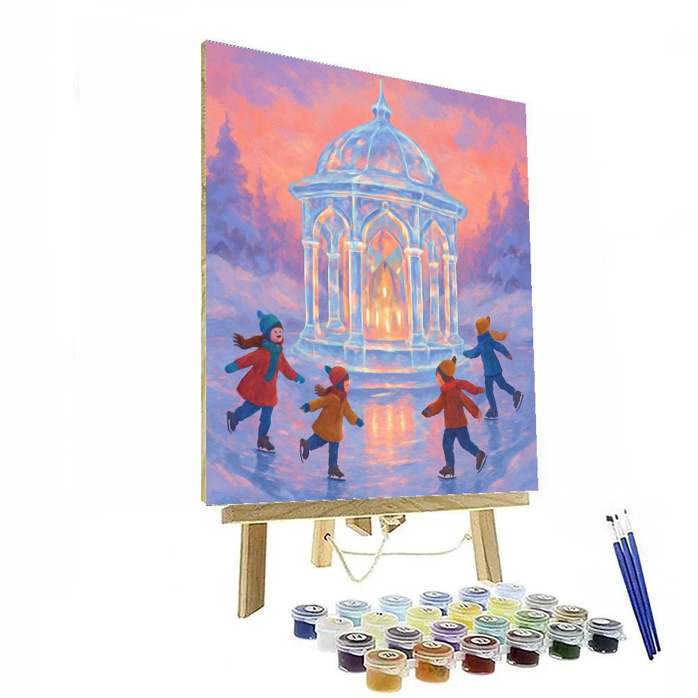 Ice Crystal Gazebo On The Frozen River Number painting