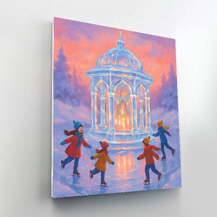 Ice Crystal Gazebo On The Frozen River Number painting