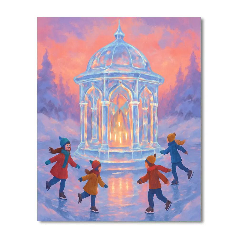 Ice Crystal Gazebo On The Frozen River Number painting