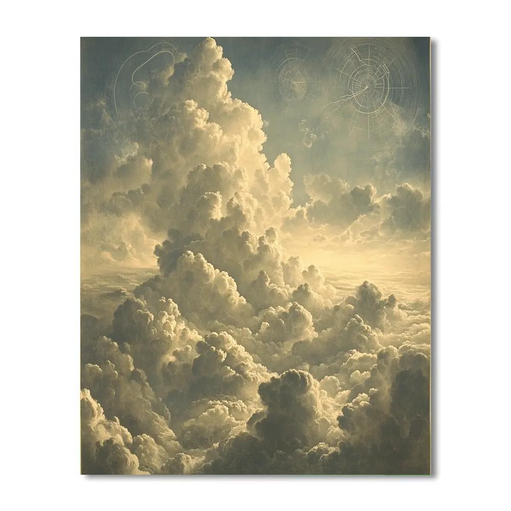 Leonardo Da Vinci Inspired Celestial Weather Paint by numbers art