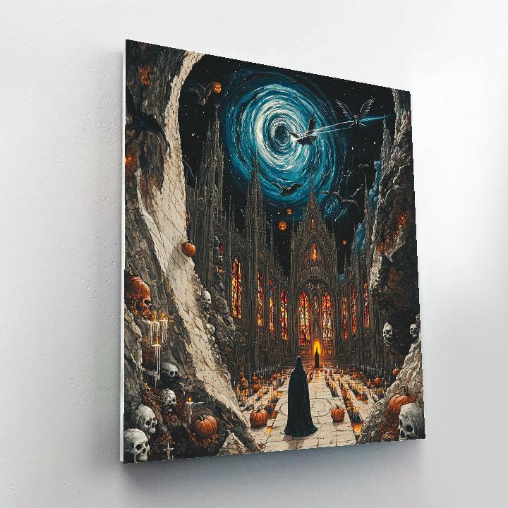 Cathedral Of Echoes Halloween Paint by numbers art
