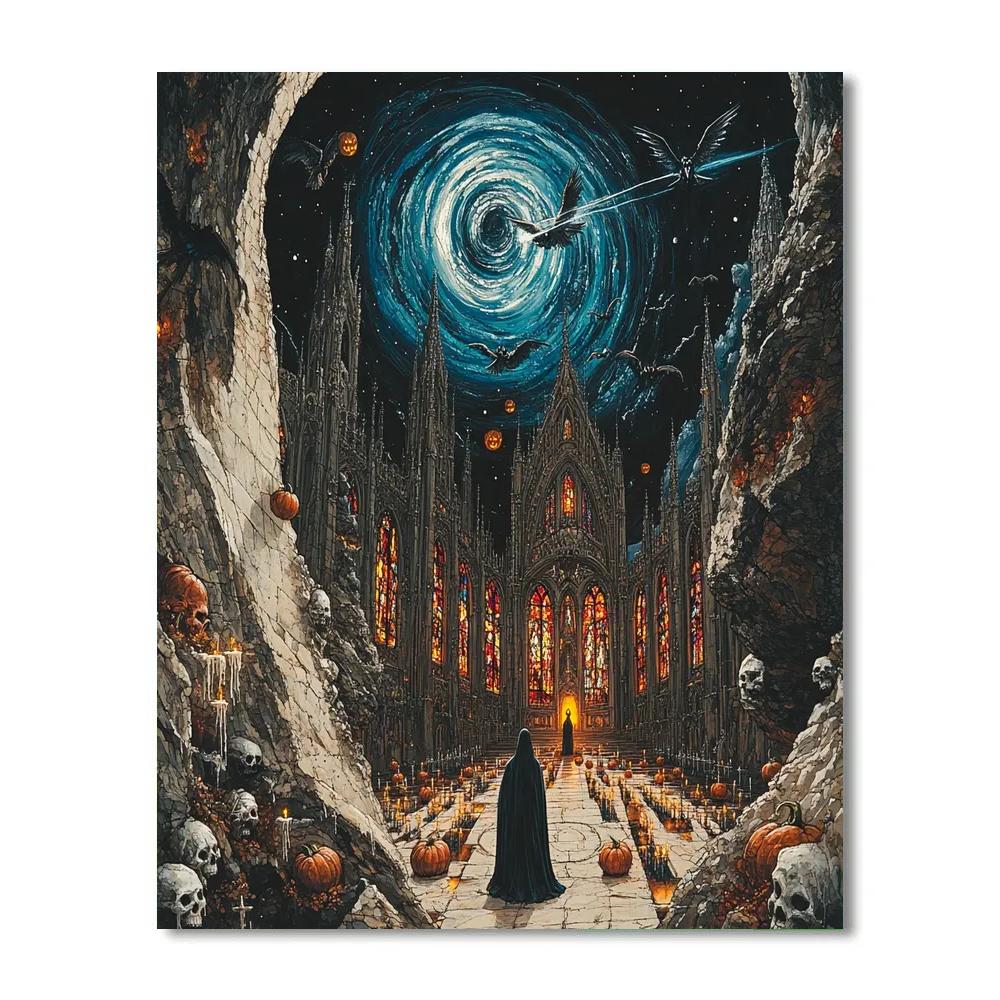 Cathedral Of Echoes Halloween Paint by numbers art