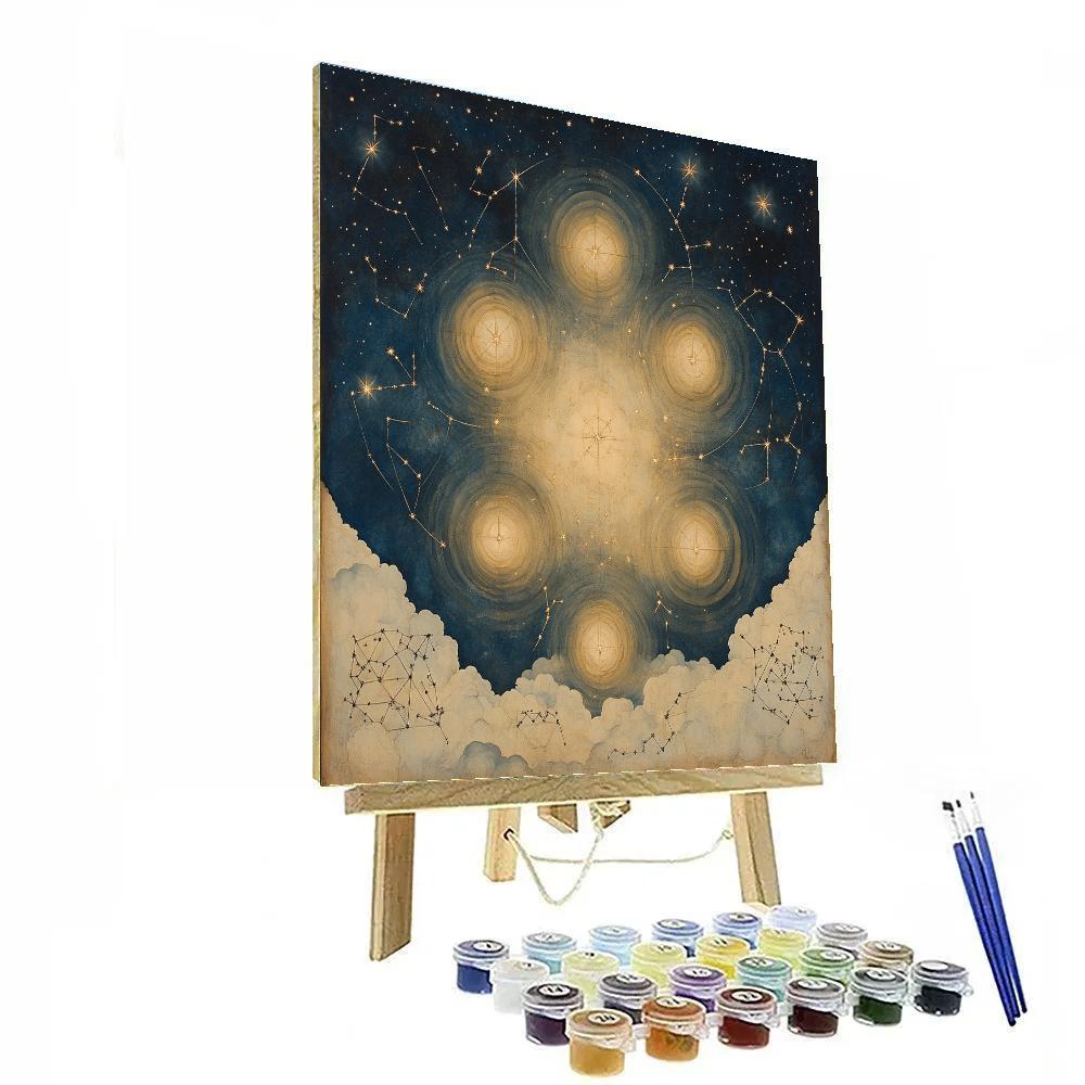Leonardo Da Vinci Inspired Harmonic Star Patterns Paint by numbers kits