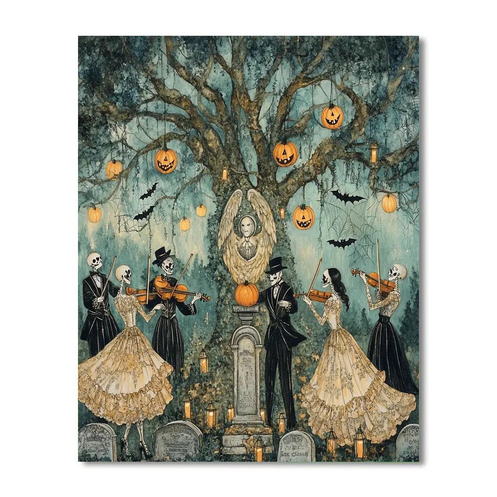 Graveyard Masquerade Halloween Edition DIY paint by numbers