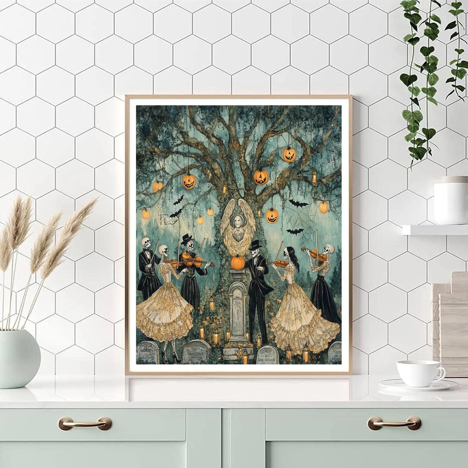 Graveyard Masquerade Halloween Edition DIY paint by numbers