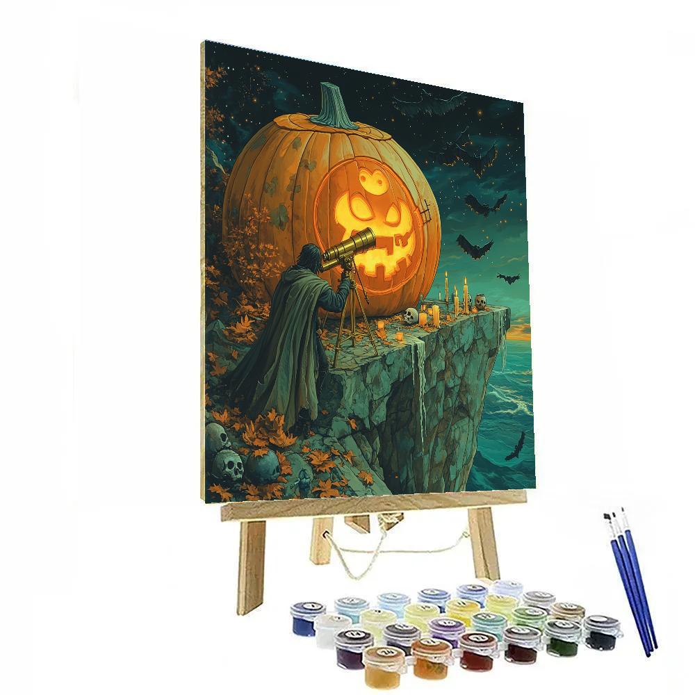 Haunted Observatory Of The Hollow Pumpkin Star Number painting
