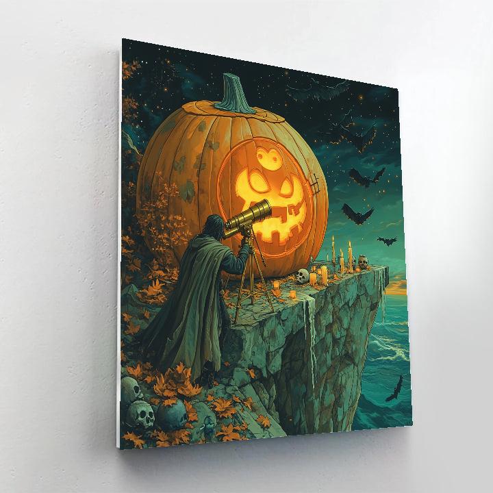 Haunted Observatory Of The Hollow Pumpkin Star Number painting