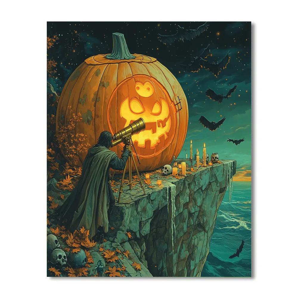 Haunted Observatory Of The Hollow Pumpkin Star Number painting