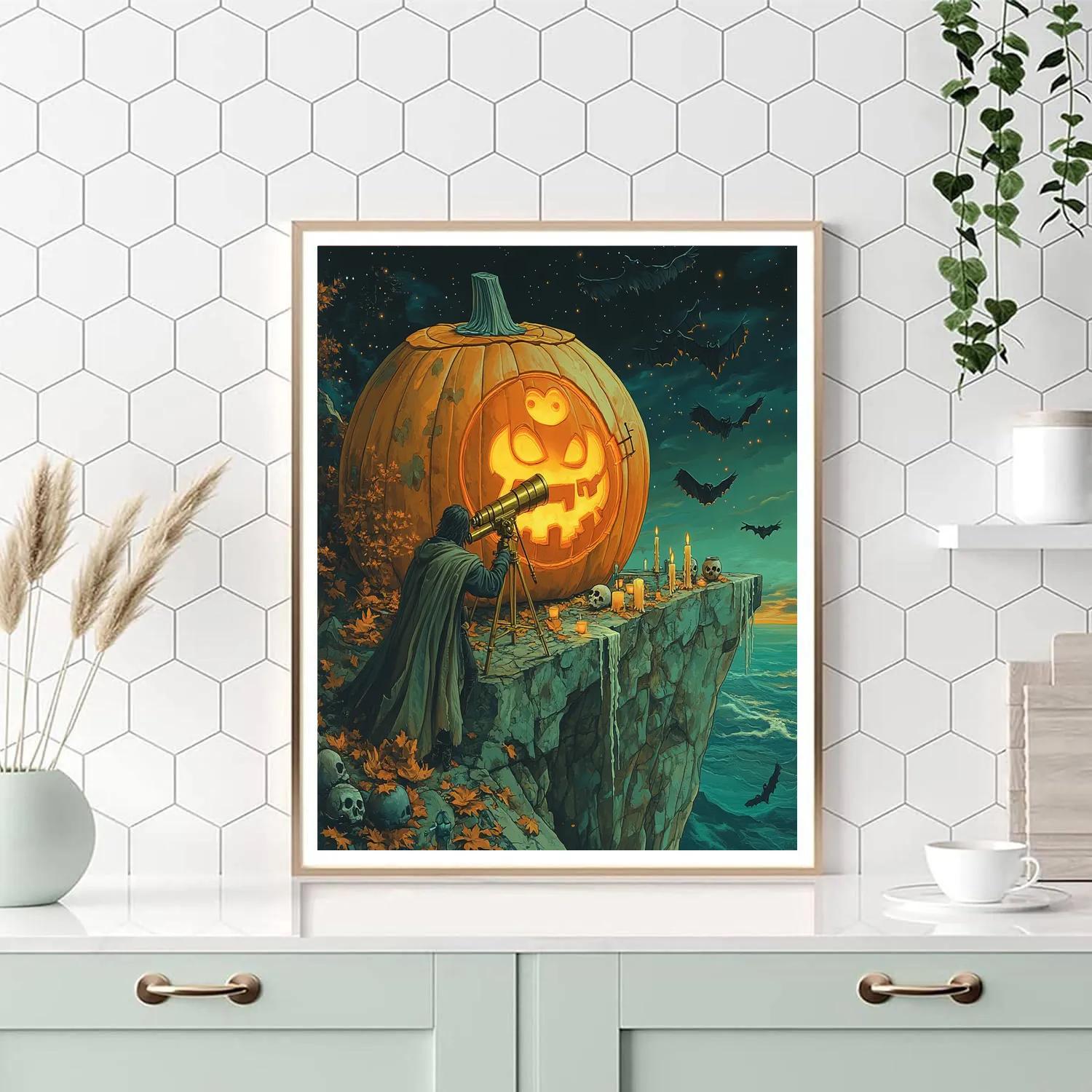 Haunted Observatory Of The Hollow Pumpkin Star Number painting