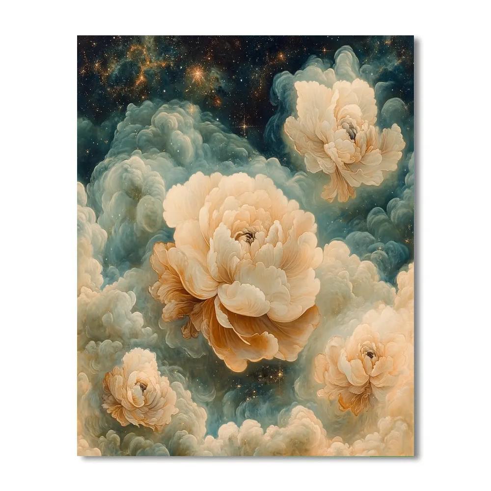 Leonardo Da Vinci Inspired Nebular Garden Number painting