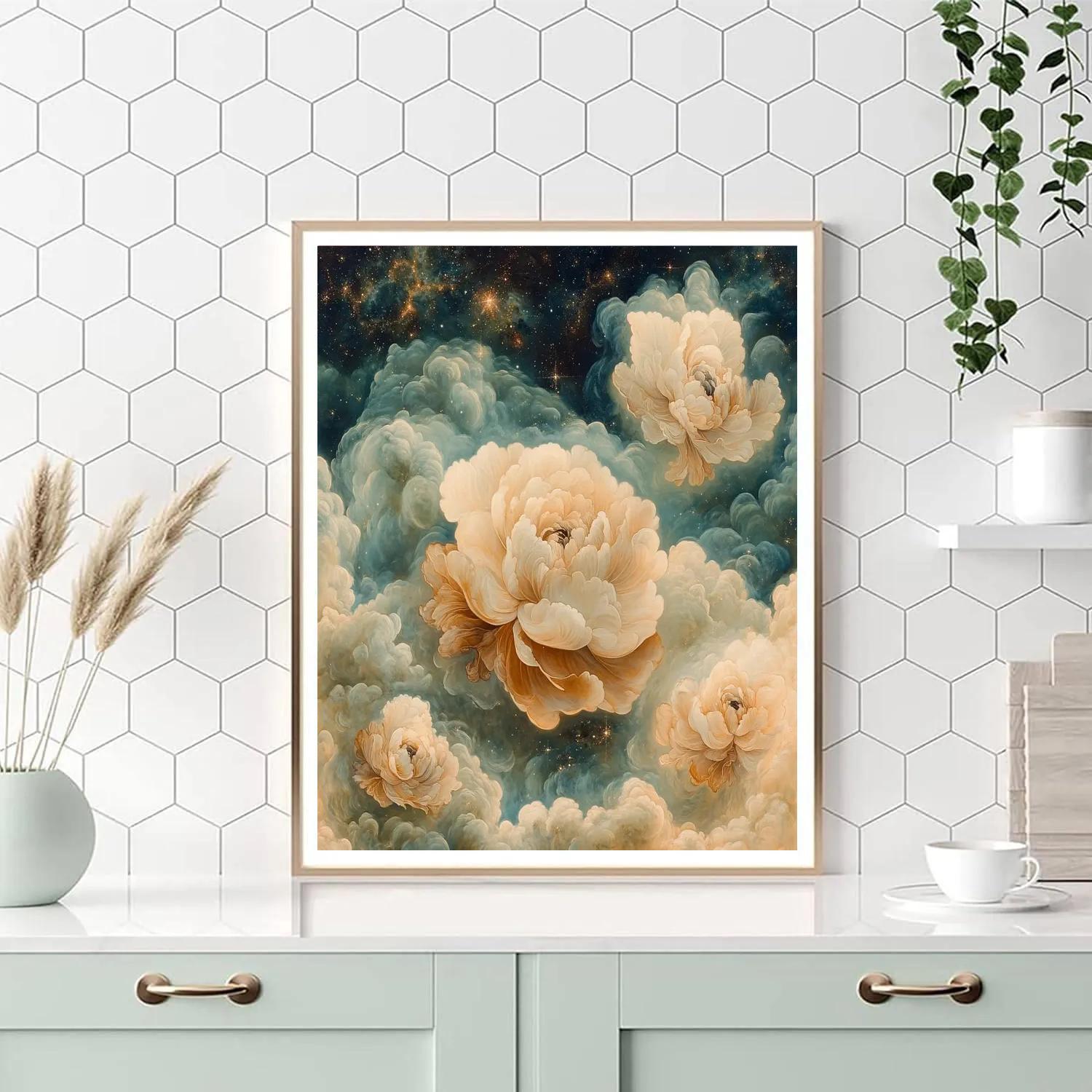 Leonardo Da Vinci Inspired Nebular Garden Number painting