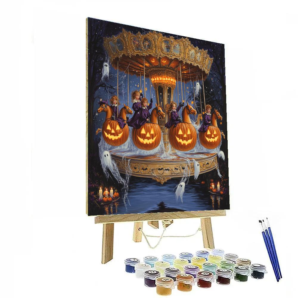 Carousel Of Jack O Lantern Dreams Spooky paint by number